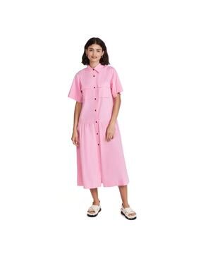 S/W/F Midi Shirt Dress Pink